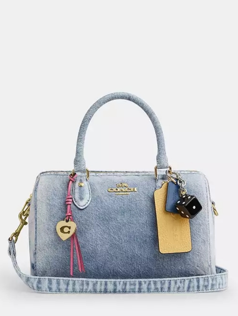 NWOT Coach Rowan Satchel Handbag in Loved Denim